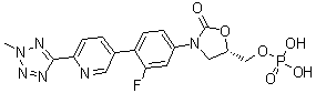 CAS 登录号：1835340-19-6, (5S)-3-[3-氟-4-[6-(2-甲基-2H-四唑-5-基)-3-吡啶基]苯基]-5-[(磷酰氧基)甲基]-2-恶唑烷酮