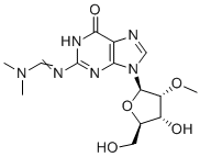CAS # 183737-04-4, N2-Dimethylformamidine-2'-O-methyl-guanosine, N2-DMF-2'-OMe-rG,N'-[9-[(2R,3R,4R,5R)-4-hydroxy-5-(hydroxymethyl)-3-methoxyoxolan-2-yl]-6-oxo-1H-purin-2-yl]-N,N-dimethylmethanimidamide