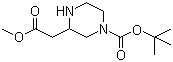 structure of CAS# 183742-33-8, N-4-叔丁氧羰基-2-哌嗪乙酸甲酯