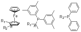 CAS # 184095-69-0, (R)-1-[(1R)-1-[Bis(3,5-dimethylphenyl)phosphino]ethyl]-2-(diphenylphosphino)ferrocene, (R)-1-[(Sp-2(Diphenylphosphino)ferrocenyl]ethyldi(3,5-xylyl)phosphine