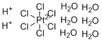 CAS # 18497-13-7, Chloroplatinic acid hexahydrate, Hydrogen hexachloroplatinate(2-) hydrate (2:1:6)