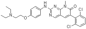 structure of CAS# 185039-89-8, 6-(2,6-Dichlorophenyl)-2-[[4-[2-(diethylamino)ethoxy]phenyl]amino]-8-methylpyrido[2,3-d]pyrimidin-7(8H)-one