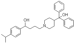 CAS 登录号：185066-37-9, 4-(羟基二苯基甲基)-alpha-[4-(1-甲基乙基)苯基]-1-哌啶丁醇