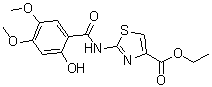 CAS # 185106-05-2, 2-[(2-Hydroxy-4,5-dimethoxybenzoyl)amino]-4-thiazolecarboxylic acid ethyl ester