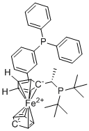 structure of CAS# 1854067-37-0, (S)-1-[(S)-1-(Di-tert-butylphosphino)ethyl]-2-[2-(diphenylphosphino)phenyl]ferrocene