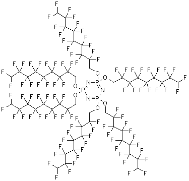 structure of CAS# 186043-67-4, 2,2,4,4,6,6-六((2,2,3,3,4,4,5,5,6,6,7,7,8,8,9,9-十六氟壬基氧基)-2,2,4,4,6,6-六氢-1,3,5,2,4,6-三氮杂三磷杂苯