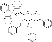 structure of CAS# 18685-19-3, 甲基 2,3,4-三-O-苄基-6-O-三苯甲基-alpha-D-吡喃葡萄糖苷