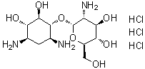 CAS # 18685-97-7, 4-O-(2-Amino-2-deoxy-alpha-D-glucopyranosyl)-2-deoxystreptamine trihydrochloride