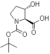 structure of CAS# 187039-57-2, (2S,3S)-3-羟基-1,2-吡咯烷二甲酸 1-叔丁酯