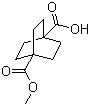 structure of CAS# 18720-35-9, 4-(甲氧羰基)双环[2.2.2]辛烷-1-羧酸