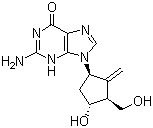 structure of CAS# 188399-46-4, 2-Amino-1,9-dihydro-9-[(1R,3S,4R)-4-hydroxy-3-(hydroxymethyl)-2-methylenecyclopentyl]-6H-purin-6-one