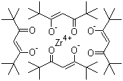 CAS # 18865-74-2, Tetrakis(dipivaloylmethanato)zirconium, Tetrakis(2,2,6,6-tetramethylheptane-3,5-dionato)zirconium, Zirconium tetrakis(dipivaloylmethanato), Zirconium tetrakis(dipivaloylmethane)