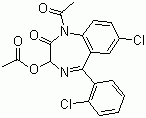 CAS 登录号：18878-17-6, 1-乙酰基-3-(乙酰氧基)-7-氯-5-(2-氯苯基)-1,3-二氢-2H-1,4-苯并二氮杂卓-2-酮