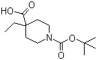 structure of CAS# 188792-67-8, 1-叔丁氧羰基-4-乙基-4-哌啶甲酸