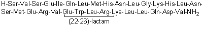 CAS # 188899-65-2, Ostabolin C, [Leu27]-cyclo(Glu22-Lys26)-hPTH-(1-31)-NH2, L-Seryl-L-valyl-L-seryl-L-alpha-glutamyl-L-isoleucyl-L-glutaminyl-L-leucyl-L-methionyl-L-histidyl-L-asparaginyl-L-leucylglycyl-L-lysyl-L-histidyl-L-leucyl-L-asparaginyl-L-seryl-L-methionyl-L-alpha-glutamyl-L-arginyl-L-valyl-L-alpha-glutamyl-L-tryptophyl-L-leucyl-L-arginyl-L-lysyl-L-leucyl-L-leucyl-L-glutaminyl-L-alpha-aspartyl-L-valinamide (22→26)-lactam