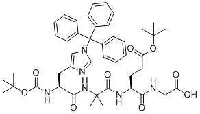 structure of CAS# 1890228-73-5, Boc-his(trt)-aib-glu(otbu)-gly-OH