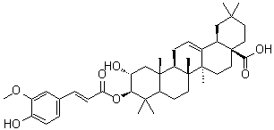 CAS # 189272-68-2, Eucalyptolic acid, (2alpha,3beta)-2-Hydroxy-3-[[(2E)-3-(4-hydroxy-3-methoxyphenyl)-1-oxo-2-propenyl]oxy]-olean-12-en-28-oic acid