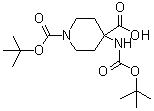 structure of CAS# 189321-65-1, 1-(叔丁氧羰基)-4-(叔丁氧羰基氨基)-4-哌啶羧酸