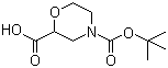 structure of CAS# 189321-66-2, 4-叔丁氧羰基-2-吗啉甲酸
