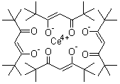 structure of CAS# 18960-54-8, Tetrakis(2,2,6,6-tetramethyl-3,5-heptanedionato)cerium