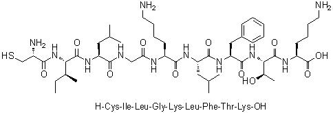 CAS # 1900669-02-4, L-Cysteinyl-L-isoleucyl-L-leucylglycyl-L-lysyl-L-leucyl-L-phenylalanyl-L-threonyl-L-lysine