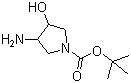 CAS # 190141-99-2, 3-Amino-4-hydroxy-1-pyrrolidinecarboxylic acid tert-butyl ester, 3-Amino-4-hydroxypyrrolidine-1-carboxylic acid tert-butyl ester, tert-Butyl 3-amino-4-hydroxy-1-pyrrolidinecarboxylate