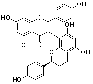 CAS # 190146-05-5, Daphnodorin D1, 2',3'-Dihydro-5,5',7,7'-tetrahydroxy-2,2'-bis(4-hydroxyphenyl)-[3,8'-bi-4H-1-benzopyran]-4-one stereoisomer