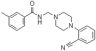 structure of CAS# 190383-31-4, N-[[4-(2-氰基苯基)-1-哌嗪基]甲基]-3-甲基-苯甲酰胺