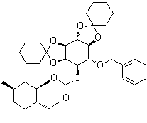 structure of CAS# 190513-80-5, 1,2:5,6-二-O-环己基亚基-4-O-(苯基甲基)-D-myo-肌醇 (1S,2R,5S)-5-甲基-2-(1-甲基乙基)环己基碳酸酯