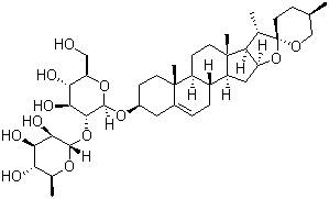 CAS # 19057-67-1, Prosapogenin A, (3beta,25R)-Spirost-5-en-3-yl 2-O-(6-deoxy-alpha-L-mannopyranosyl)-beta-D-glucopyranoside, Progenin III, Polyphyllin V, Prosapogenin D'1, Saponin Ta