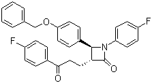 structure of CAS# 190595-65-4, (3R,4S)-4-[4-(苄氧基)苯基]-1-(4-氟苯基)-3-[3-(4-氟苯基)-3-氧代丙基]氮杂环丁烷-2-酮
