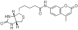 CAS # 191223-35-5, N-D-Biotinyl-7-amino-4-methylcoumarin, (3aS,4S,6aR)-Hexahydro-N-(4-methyl-2-oxo-2H-1-benzopyran-7-yl)-2-oxo-1H-thieno[3,4-d]imidazole-4-pentanamide