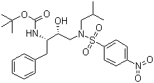 CAS # 191226-98-9, tert-Butyl [(1S,2R)-1-benzyl-2-hydroxy-3-[isobutyl[(4-nitrophenyl)sulfonyl]amino]propyl]carbamate, tert-Butyl (2S,3R)-3-hydroxy-4-(N-isobutyl-4-nitrophenylsulfonamido)-1-phenylbutan-2-ylcarbamate