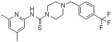 structure of CAS# 1916571-90-8, N-(4,6-Dimethyl-2-pyridinyl)-4-[[4-(trifluoromethyl)phenyl]methyl]-1-piperazinecarbothioamide