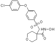 structure of CAS# 193022-04-7, 4-[[[4-(4-氯苯氧基)苯基]磺酰基]甲基]四氢-N-羟基-2H-吡喃-4-甲酰胺