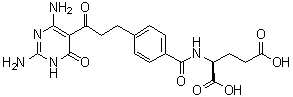 CAS 登录号：193281-05-9, N-[4-[3-(2,4-二氨基-1,6-二氢-6-氧代-5-嘧啶基)-3-氧代丙基]苯甲酰基]-L-谷氨酸
