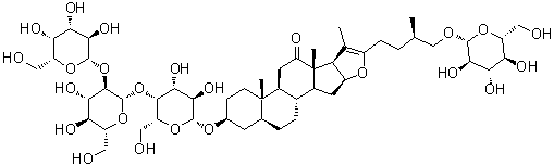 CAS # 193605-07-1, Terrestrosin K, (3beta,5alpha,25R)-3-[(O-beta-D-Galactopyranosyl-(1→2)-O-beta-D-glucopyranosyl-(1→4)-beta-D-galactopyranosyl)oxy]-26-(beta-D-glucopyranosyloxy)-furost-20(22)-en-12-one