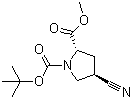 structure of CAS# 194163-91-2, (2S,4R)-4-氰基-1,2-吡咯烷二羧酸 1-叔丁酯 2-甲酯