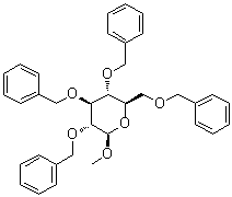 CAS # 19488-61-0, Methyl 2,3,4,6-tetra-O-benzyl-beta-D-glucopyranoside, Methyl 2,3,4,6-tetrakis-O-(phenylmethyl)-beta-D-glucopyranoside