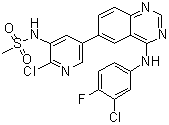 structure of CAS# 1952236-05-3, N-[2-氯-5-[4-[(3-氯-4-氟苯基)氨基]-6-喹唑啉基]-3-吡啶基]甲烷磺酰胺