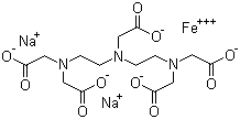 CAS # 19529-38-5, Disodium iron(III) pentetate, Diethylenetriaminepentaacetic acid iron(III) disodium salt, Disodium [N,N-bis[2-[bis(carboxymethyl)amino]ethyl]glycinato(5-)]ferrate(2-)