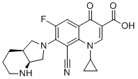 CAS # 195532-12-8, Pradofloxacin, 7-[(4aS,7aS)-1,2,3,4,4a,5,7,7a-octahydropyrrolo[3,4-b]pyridin-6-yl]-8-cyano-1-cyclopropyl-6-fluoro-4-oxoquinoline-3-carboxylic acid