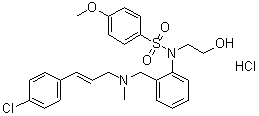 structure of CAS# 1956426-56-4, N-[2-[[[3-(4-氯苯基)-2-丙烯-1-基]甲基氨基]甲基]苯基]-N-(2-羟基乙基)-4-甲氧基苯磺酰胺盐酸盐