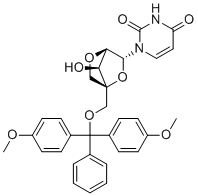 (1R,3R,4R,7S)-1-(4,4'-Dimethoxytrityloxymethyl)-7-hydroxy-3-(uracil-1-yl)-2,5-dioxabicyclo[2.2.1]heptane molecular structure (CAS 195705-32-9)