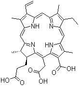 CAS # 19660-77-6, Chlorin E6, (2S-trans)-18-Carboxy-20-(carboxymethyl)-13-ethyl-2,3-dihydro-3,7,12,17-tetramethyl-8-vinyl-21H,23H-porphine-2-propionic acid
