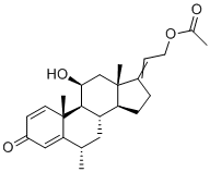 CAS # 1968-76-9, Methylprednisolone Acetate EP Impurity H, 2-[(6S,8S,9S,10R,11S,13S,14S)-11-hydroxy-6,10,13-trimethyl-3-oxo-7,8,9,11,12,14,15,16-octahydro-6H-cyclopenta[a]phenanthren-17-ylidene]ethyl acetate