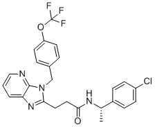 CAS 登录号：1979939-16-6, N-[(1S)-1-(4-氯苯基)乙基]-3-[[4-(三氟甲氧基)苯基]甲基]-3H-咪唑并[4,5-b]吡啶-2-丙酰胺