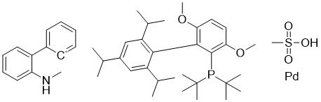 CAS # 1980785-05-4, Methanesulfonato(Di-tert-butyl(2',4',6'-triisopropyl-3,6-dimethoxybiphenyl-2-yl)phosphine)(2'-methylamino-1,1'-biphenyl-2-yl)palladium(II)