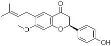 CAS # 19879-30-2, Bavachinin A, (2S)-2,3-Dihydro-2-(4-hydroxyphenyl)-7-methoxy-6-(3-methyl-2-buten-1-yl)-4H-1-benzopyran-4-one, (S)-2,3-Dihydro-2-(4-hydroxyphenyl)-7-methoxy-6-(3-methyl-2-butenyl)-4H-1-benzopyran-4-one, 4'-Hydroxy-7-methoxy-6-(3-methyl-2-butenyl)-flavanone, 7-O-Methylbavachin, Bavachinin