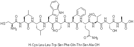 CAS 登录号：199184-77-5, L-半胱氨酰-L-亮氨酰-L-亮氨酰-L-色氨酰-L-丝氨酰-L-苯丙氨酰-L-谷氨酰胺酰-L-苏氨酰-L-丝氨酰-L-丙氨酸